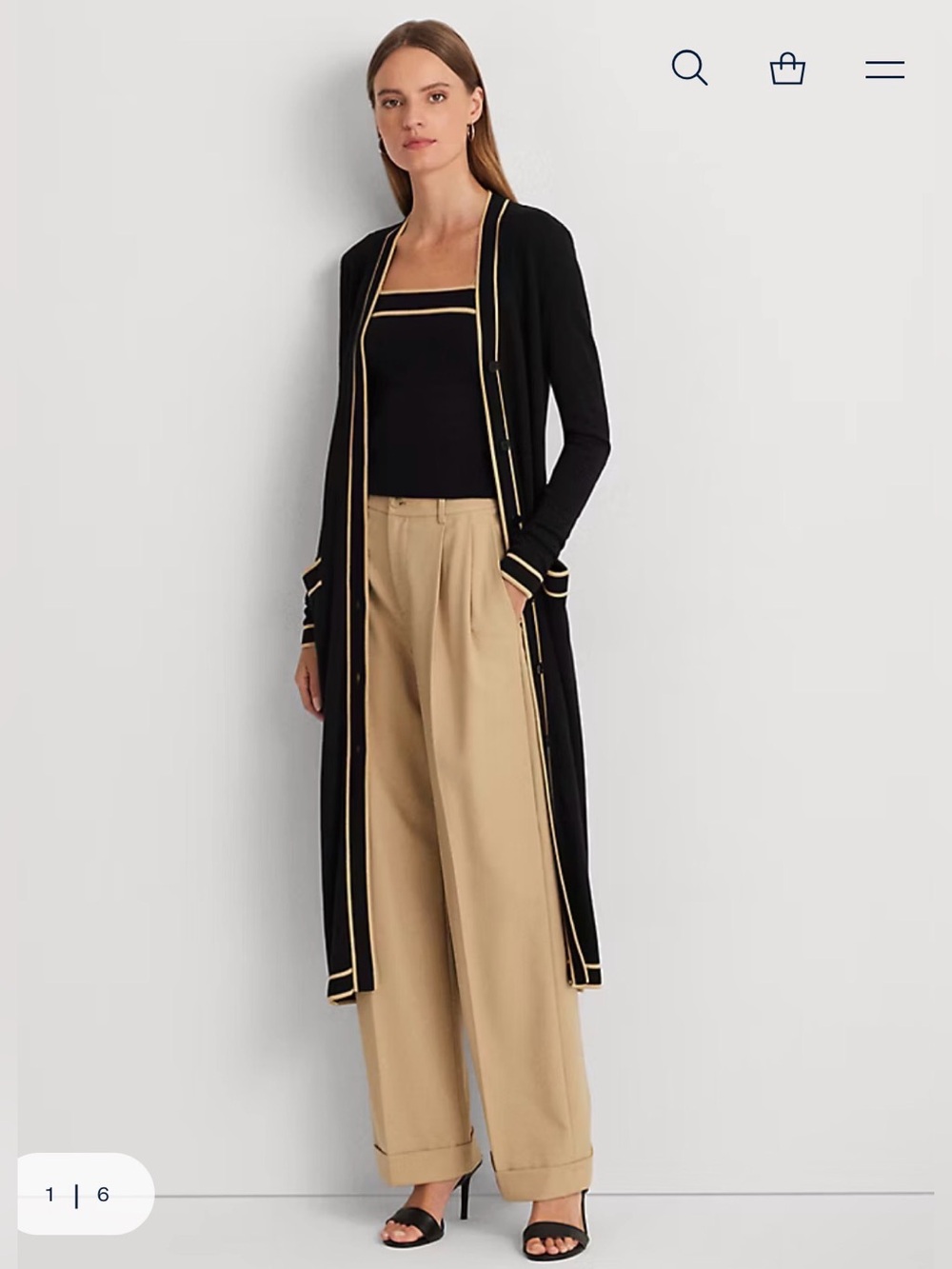 Ralph Lauren two tone Long Cardigan cotton blend